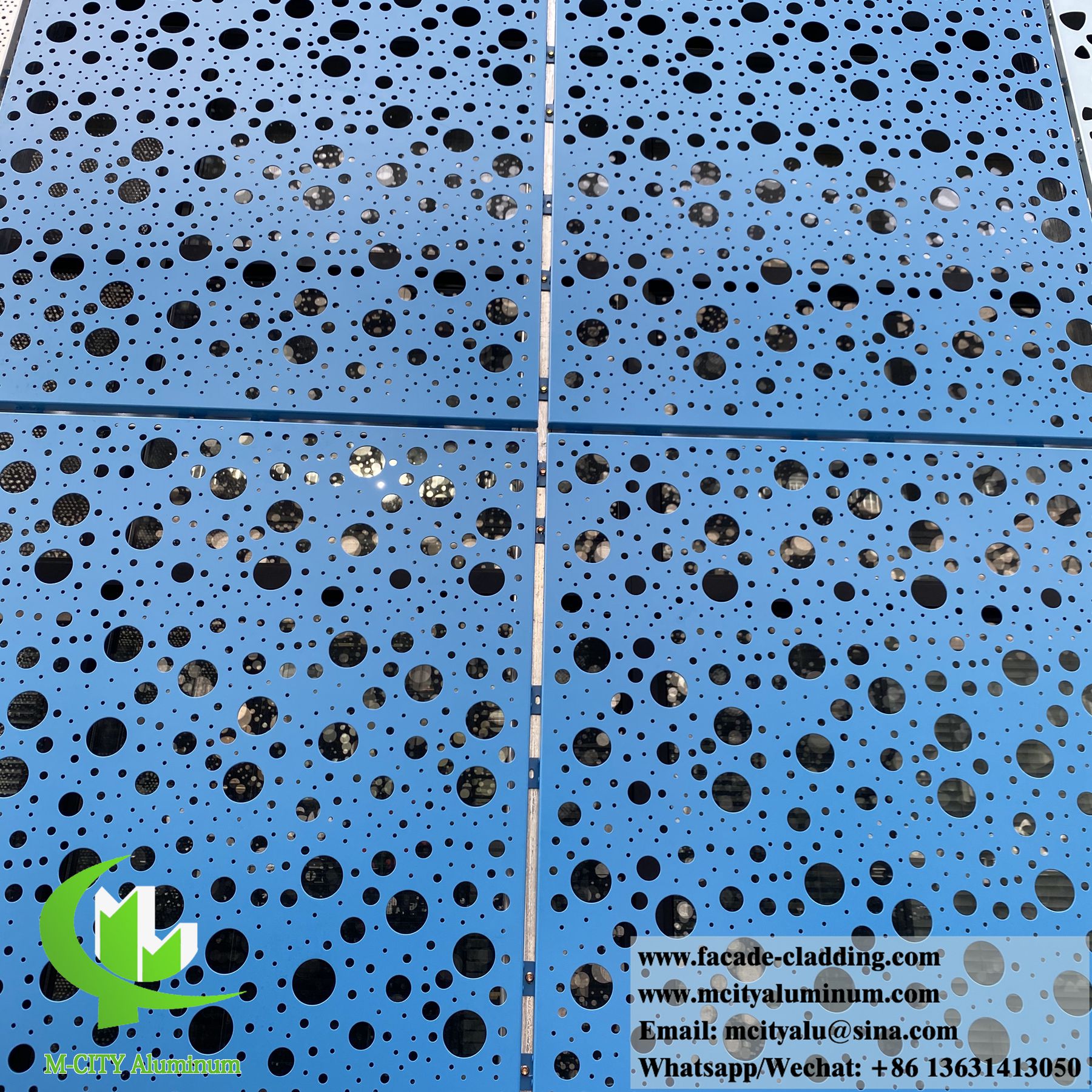 Laser cut metal facade aluminum screen for wall cladding PVDF coating with perforated design