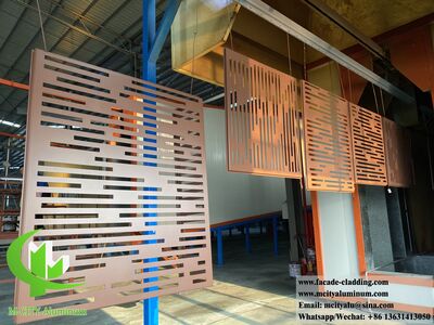 Foshan, China Customized wall cladding panel aluminum sheet with patterns hollow design brown color