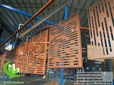 Foshan, China Customized wall cladding panel aluminum sheet with patterns hollow design brown color