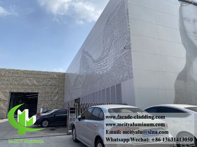 Foshan, China Perforated solid metal wall cladding aluminium facade panels powder coated white color