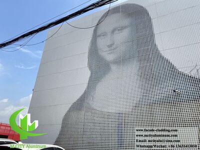 Foshan, China Perforated solid metal wall cladding aluminium facade panels powder coated white color
