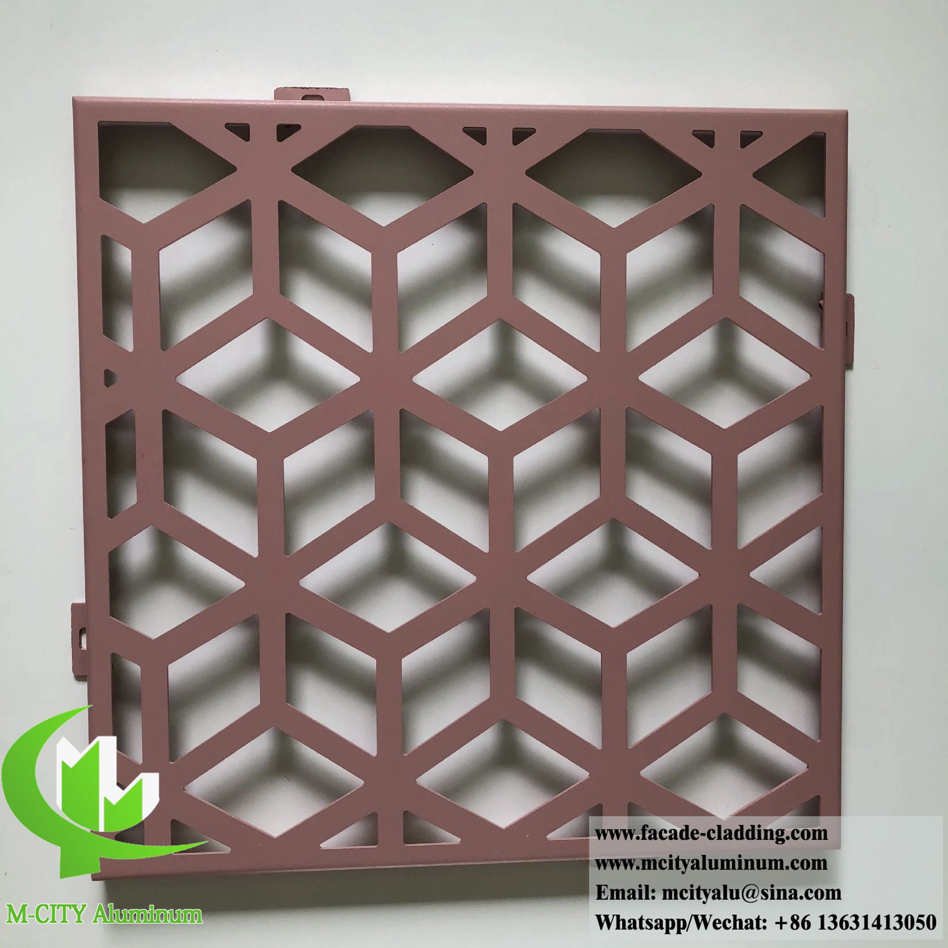 Laser cut aluminum screen solid metal wall cladding panel for building decoration