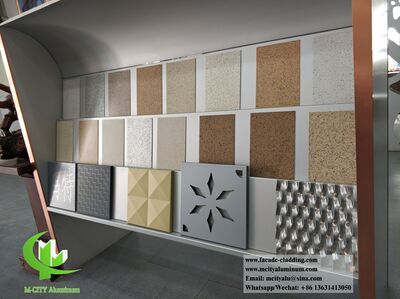 Foshan, China Metal screen solid aluminum facade cladding laser cut with hollow design powder coated 