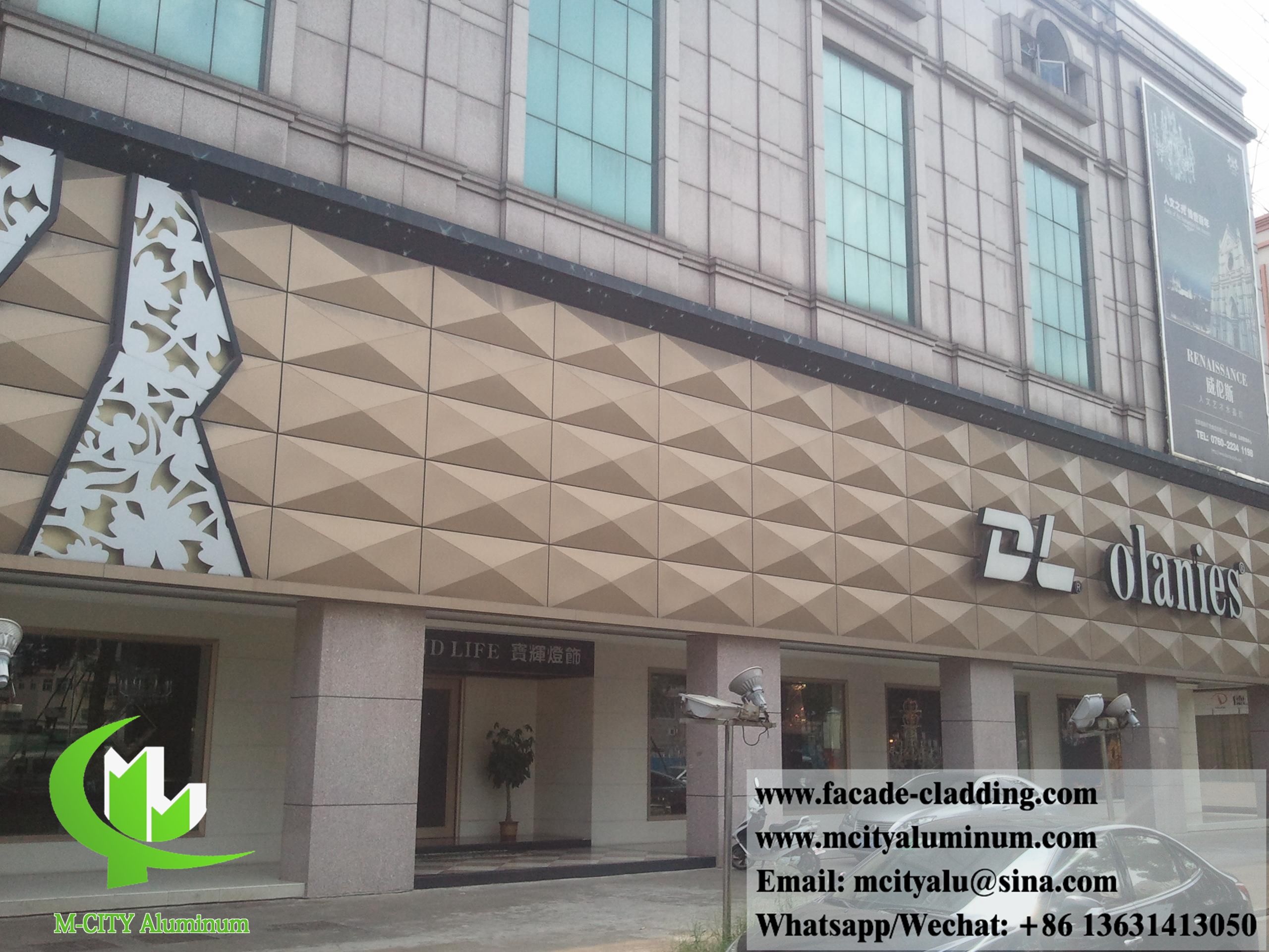 Guangdong, China 3D metal screen aluminum cladding facade panels solid aluminum panel