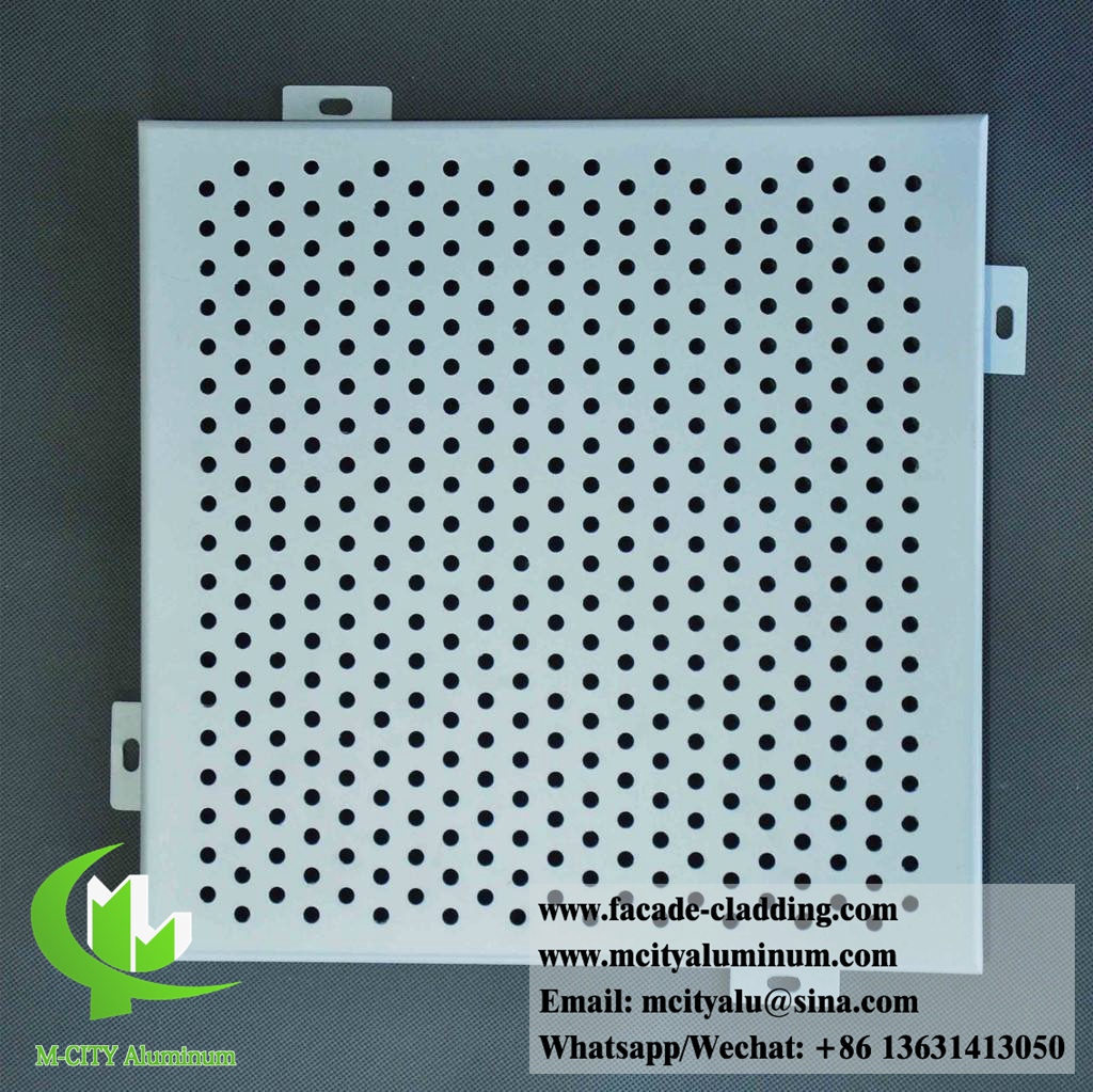Solid aluminum panel with perforation pattern customized metal facade cladding
