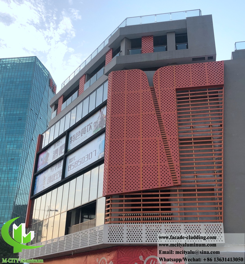 Perforated aluminum panels for facade cladding exterior use PVDF finish durable