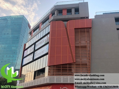 China Perforated aluminum panels for facade cladding exterior use PVDF finish durable
