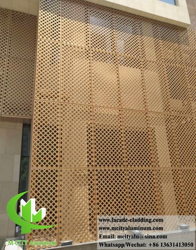 China Perforated aluminum panels for facade cladding exterior use PVDF finish durable