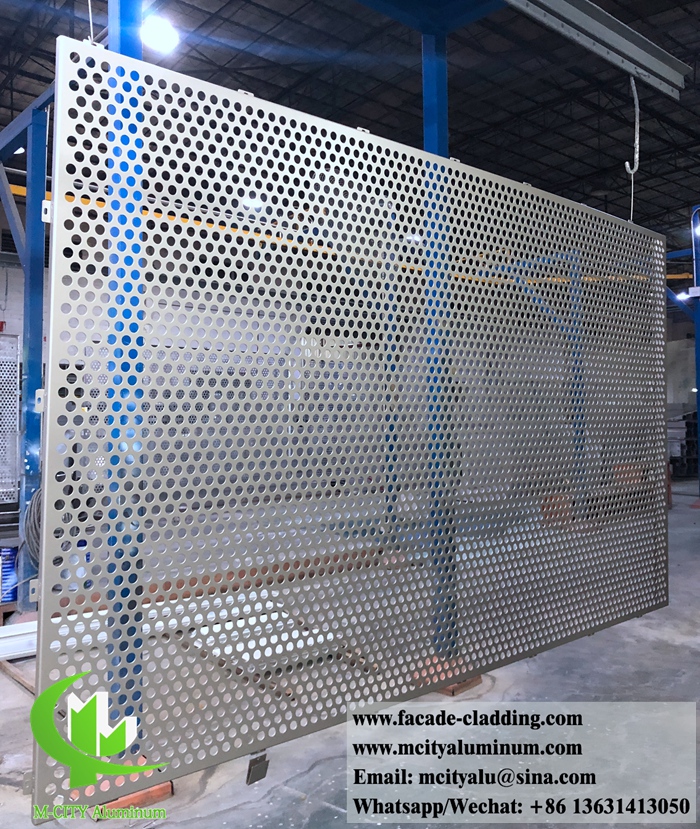 Foshan manufacturer perforated aluminium facades metal panel for wall cladding with powder coated finish 2.5mm in China