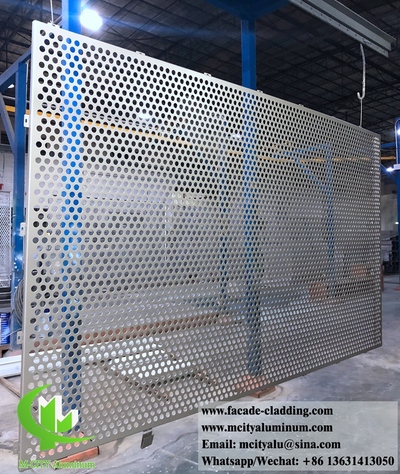 China Foshan manufacturer perforated aluminium facades metal panel for wall cladding with powder coated finish 2.5mm in China