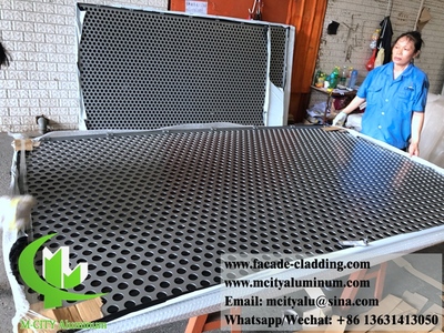 China Foshan manufacturer perforated aluminium facades metal panel for wall cladding with powder coated finish 2.5mm in China