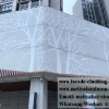 China Perforated metal screen for wall cladding, facade with tree design External panels supplier 