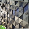 China Perforated metal cladding aluminium facades metal screen triangle shape 3D