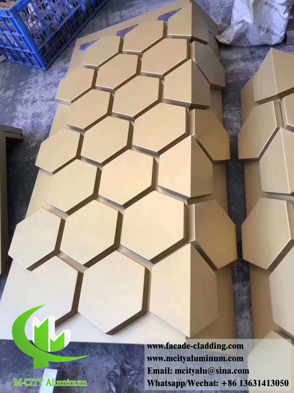 Metal cladding aluminium facades panel hexagon panels for exterior wall cladding