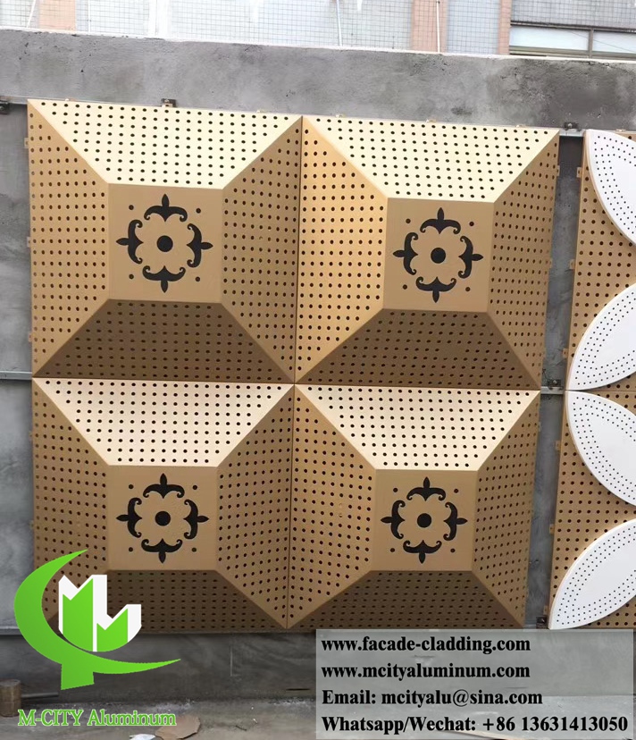 Perforation metal facade 3D aluminium cladding panel for building metal screen sheet