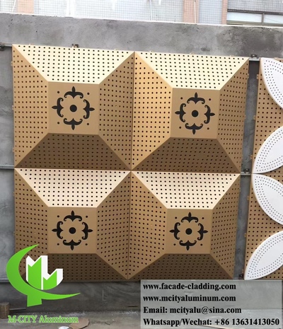 Guangdong, China Perforation metal facade 3D aluminium cladding panel for building metal screen sheet
