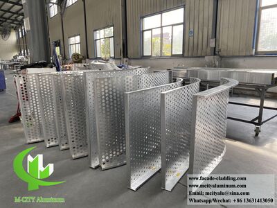 Guangzhou, China Perforated metal sheet aluminum facades system customized shape design color 