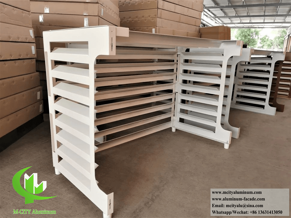 Wall-mounted aluminum HVAC louver with PVDF coating